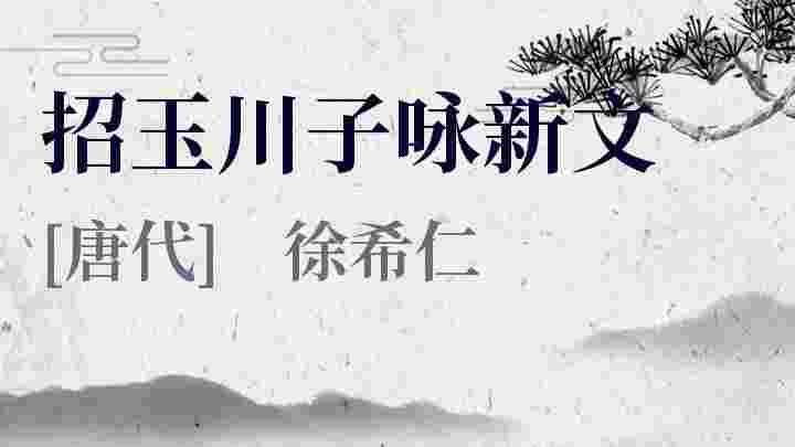 招玉川子咏新文_招玉川子咏新文翻译_招玉川子咏新文赏析_招玉川子咏新文徐希仁